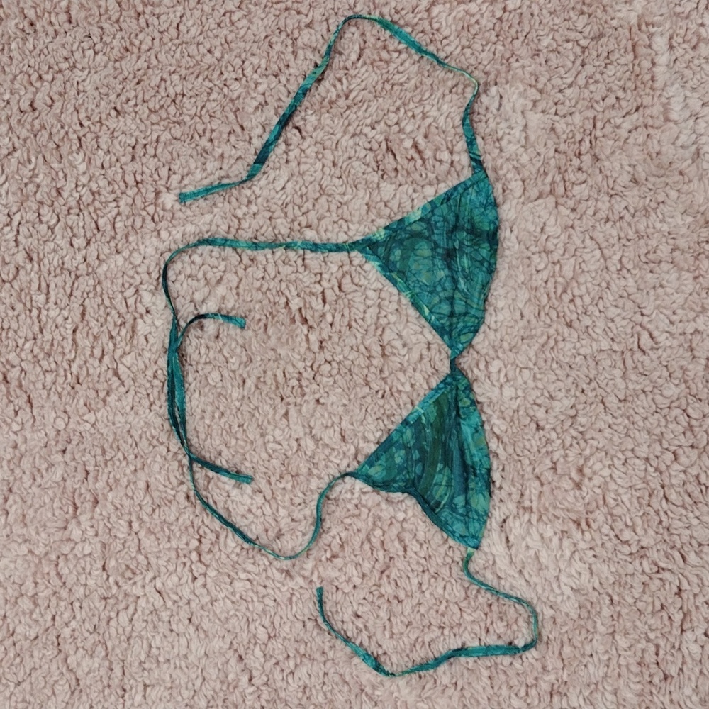 KINIKI Tan Through Bikini Top Turquoise.